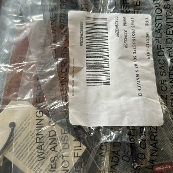 Levi’s 501 ’93 Destructed Straight Leg Jean 82943226 Vintage Denim New W Tags 31 - Picture 3 of 7